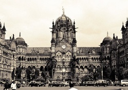 magnificent vintage train station in mumbai india