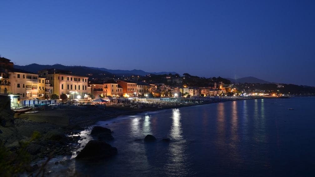 evening on a seaside italian town