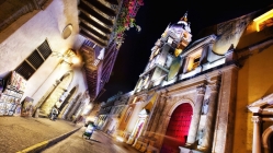 fantastic side street in cartagena colombia at night