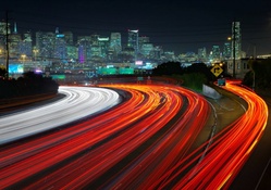 City Lights from a Busy Highway