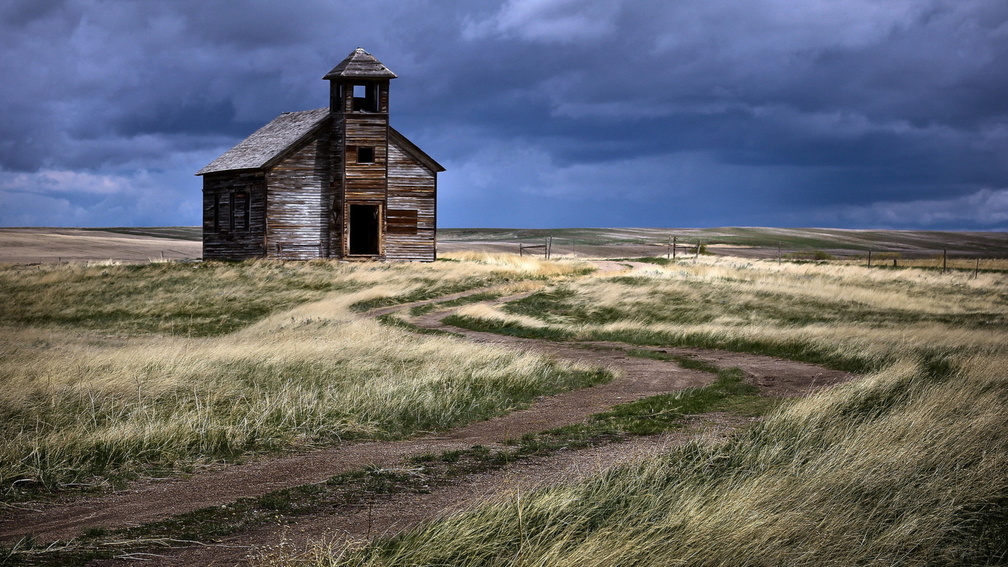 abandoned church on the prairie