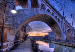 bridge over the manayunk canal in philadephia hdr