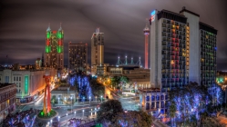 colorful lights in san antonio at night hdr