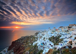 town on a greek isle in a wonderful sunset