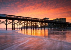 sea pier at wonderful sunset