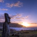 wondrous moai figures on easter island