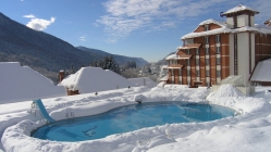 beautiful hotel pool in the middle of winter