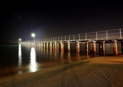 cement pier in the under the stars