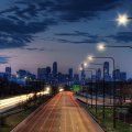 highway into chicago in long exposure