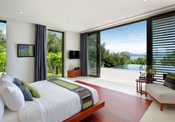 Luxury Tropical Modern Contemporary Bedroom with Sea View _ Polynesia