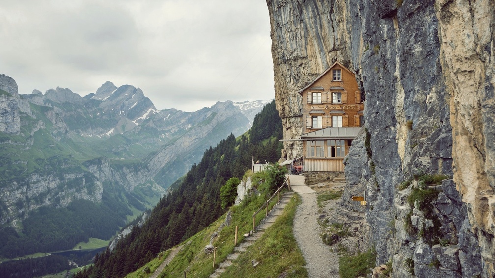 amazing inn imbeded in  a high cliff
