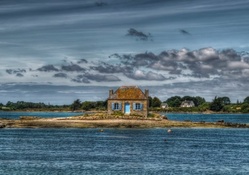 fantastic little stone house on an island hdr