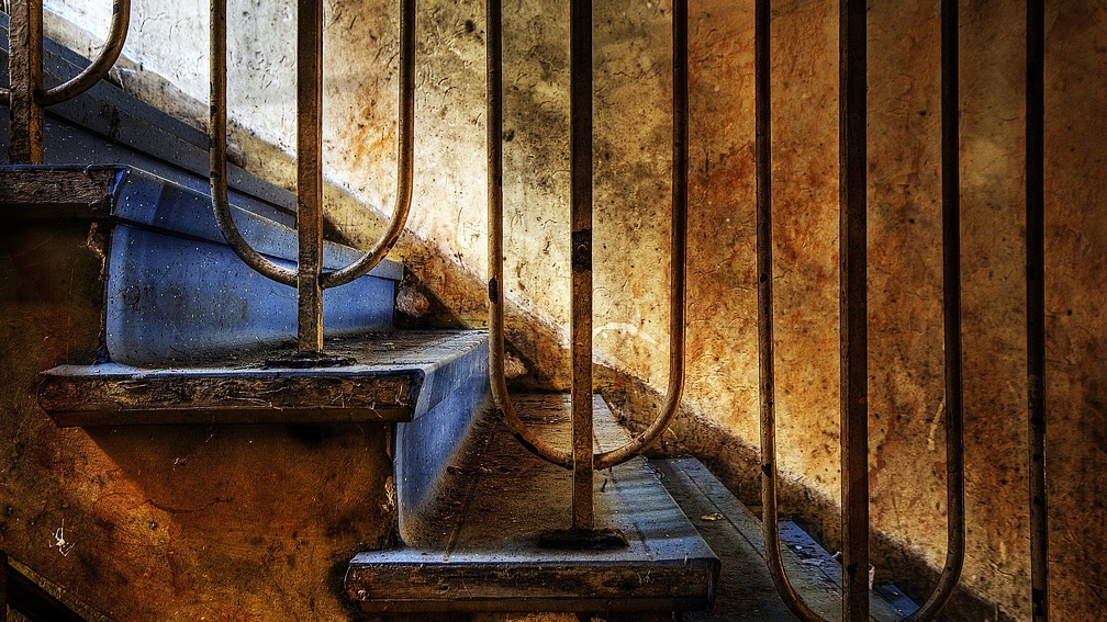 stairs in an abandoned house hdr