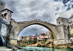 ancient bridge in bosnia and hercegovina hdr