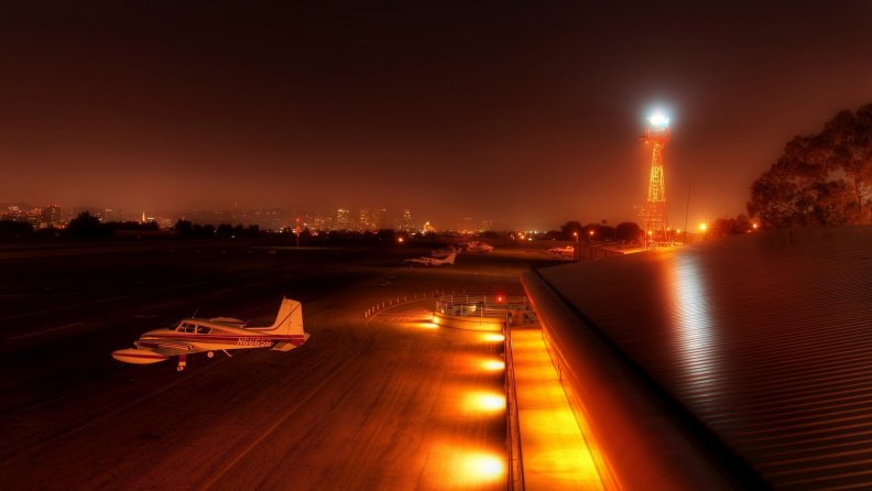 lovely little airport at night