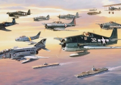 Fleet of Military Planes