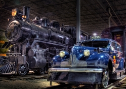 car locomotive in a train museum hdr
