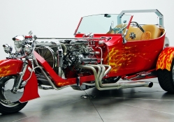 Flaming Red Motor Sled