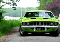 Green Plymouth Barracuda Front