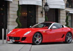 Red Ferrari 599 City Streets