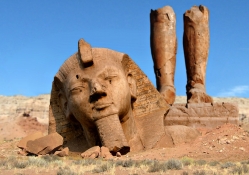 Ramses II Statue in a Natural State, Egypt