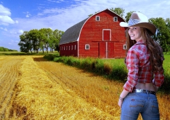 Cowgirl Outstanding in her Field