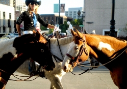 Cowgirl Riding The Street