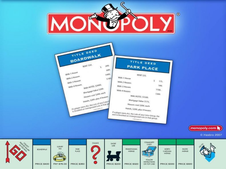 Monopoly hotel on Boardwalk