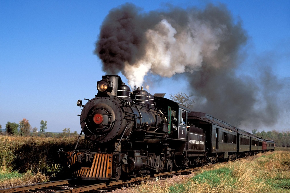 Train Steam Locomotive Rails Railroad
