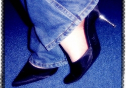 Cross legs in heels