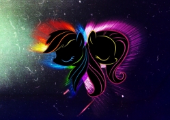 Fluttershy and Rainbow Dash (With Awesome Glow/Outlining)