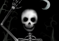 skeleton saying hello