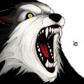 giant roaring wolfhead