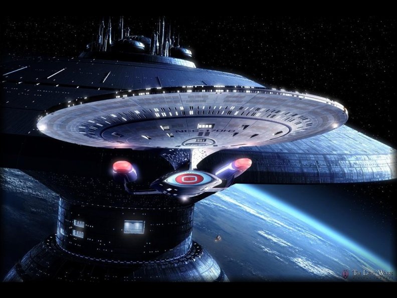 Star Trek 1701D Leaving Space Dock