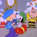 snoopy and sally laughing with charlie brown looking