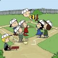charlie brown and friends in baseball game