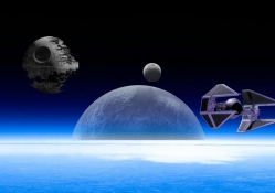 Vader Tie Fighter Over Hoth