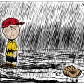 charlie brown in the pouring rain