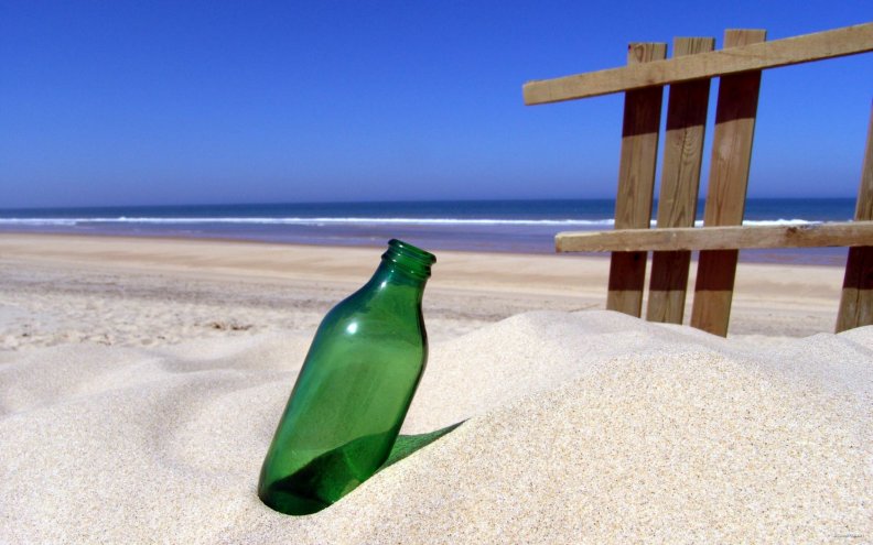 Bottle in beach