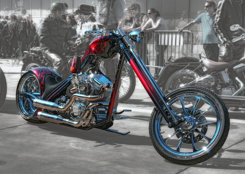 Custom Harley Davidson Chopper Abstract