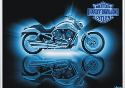 Harley_Davidson néon bleu