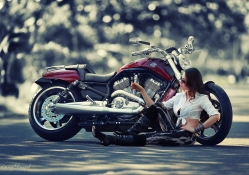 *** Harley Davidson and girl ***