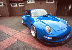 Porsche Tuned Car in Blue