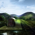 Landscape Railroad Painting Artwork