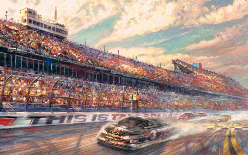 Thomas Kinkade Speedway Painting