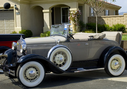 1931 Ford Model A, Beige With The Top Down