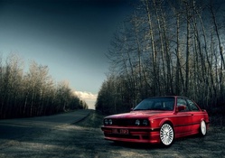 Red BMW M3 e30