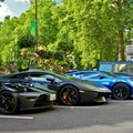 row of parked super cars