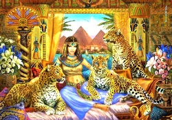 Egyptian Queen &amp; Her Leopards