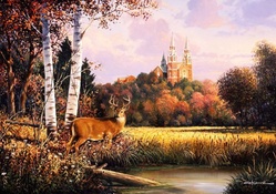 Deer in Autumn Landscape